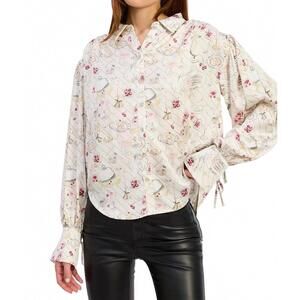 NEW EN SAISON dinner party button up top in white
